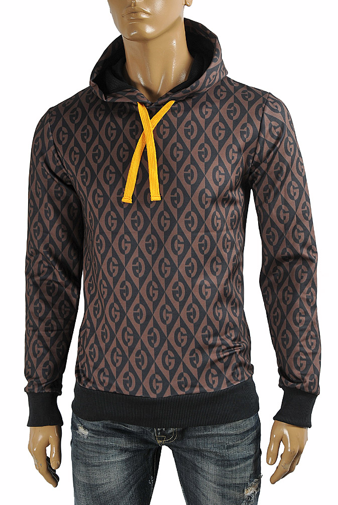 Mens Designer Clothes | GUCCI men's cotton hoodie with printed logo 106